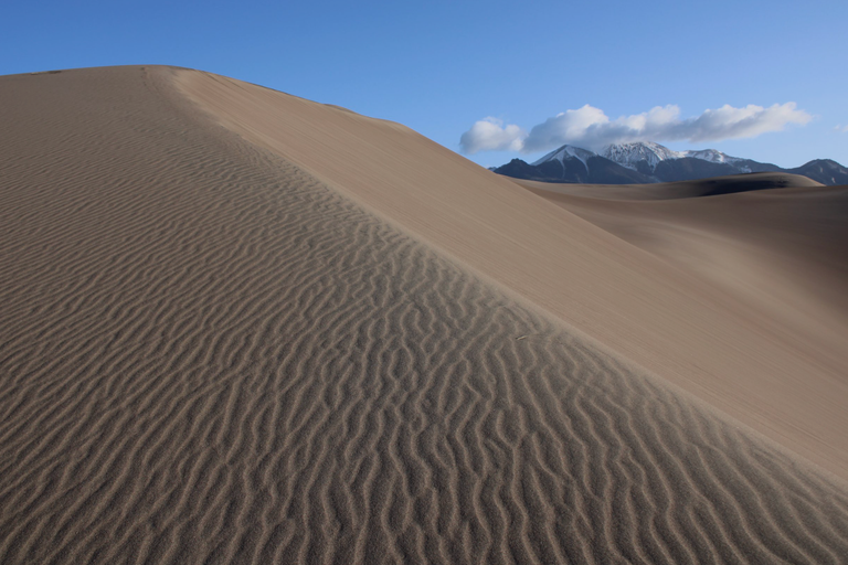 Great Sand Dunes National Park and Preserve, where the tall dunes reach the mountains.